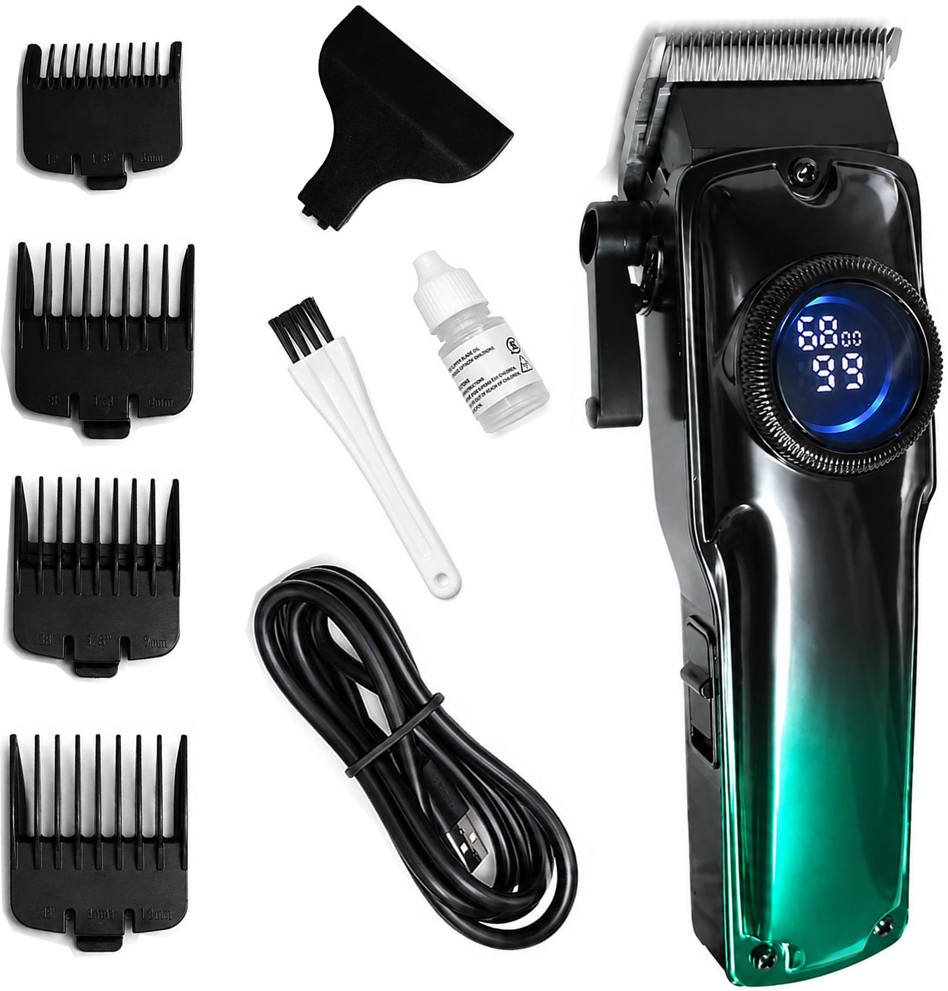 Regals Choice Men's Beard Trimmer with Sharp Blade Rechargeable Hair Clipper Grooming Kit 210 min Runtime 5 Length Settings-image-12