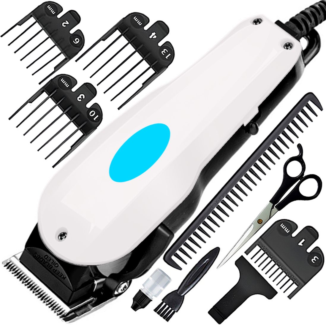 QGS J New Corded Heavy Duty Salon Use Low Sound Hair Clipper Beard Moustache Trimmer Grooming Kit 510 min Runtime 10 Length Settings-image-27