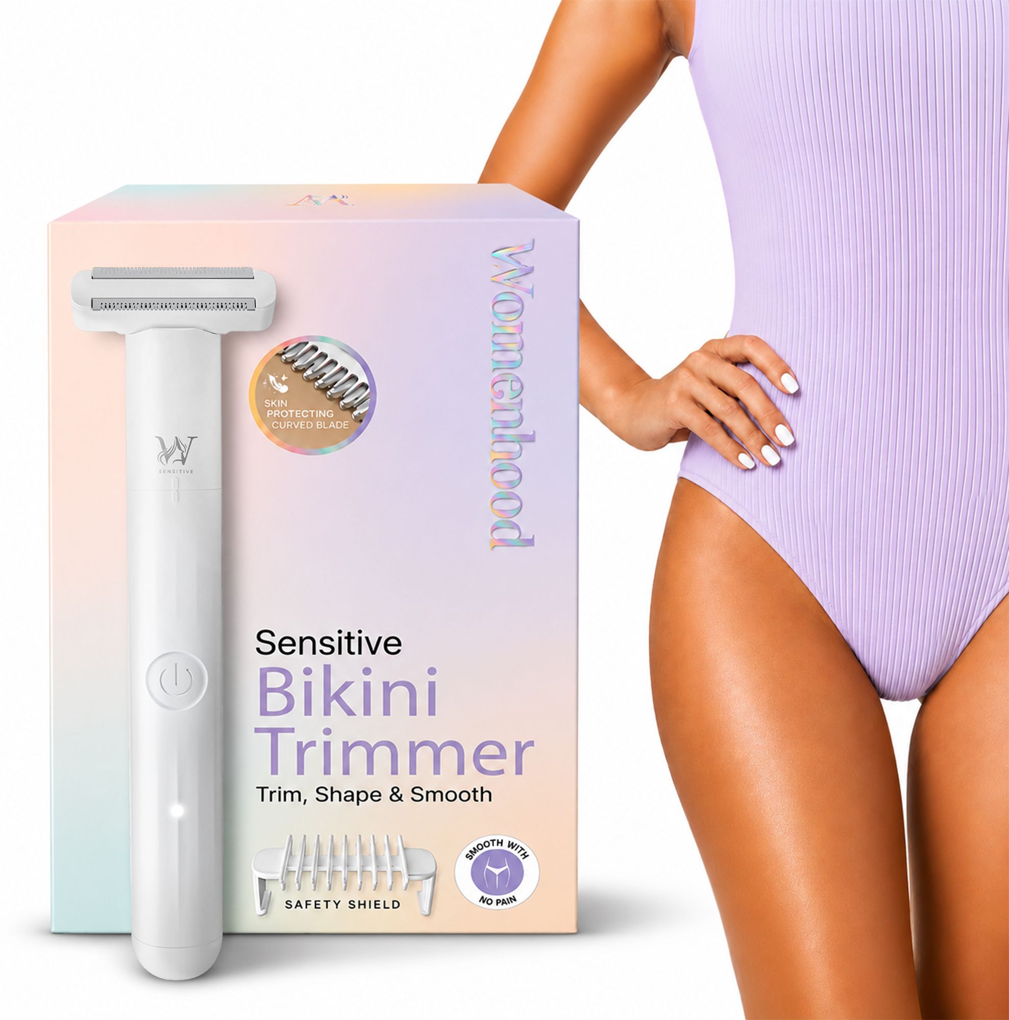 WOMENHOOD Sensitive Trimmer for Women, Razor for Intimate area Underarm, Body & Bikini Fully Waterproof Trimmer 120 min Runtime 2 Length Settings-image-33