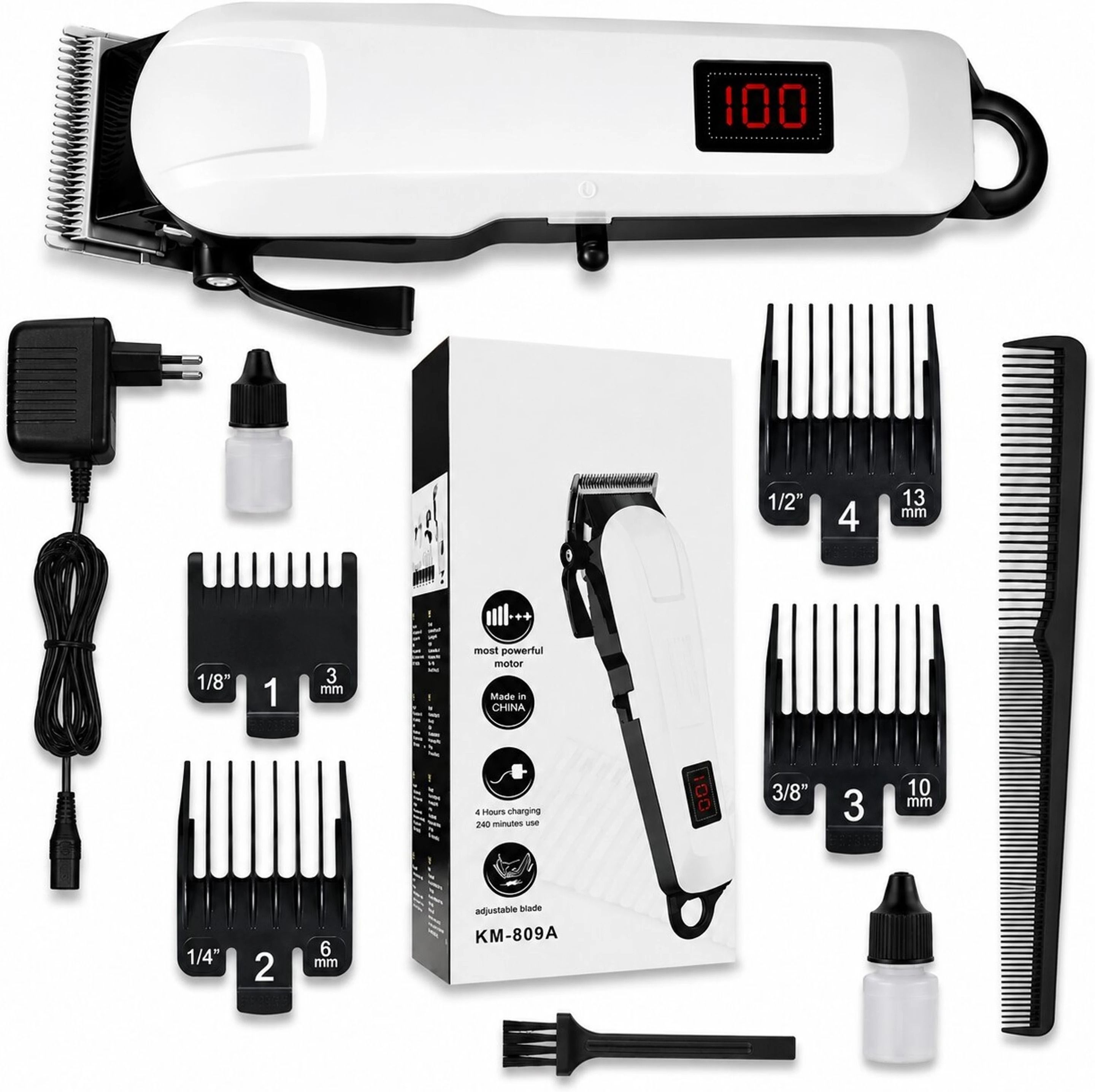 Zeno volt 809A Premium Stainless Steel Blade Trimmer Kit Trimmer 240 min Runtime 5 Length Settings-image-43