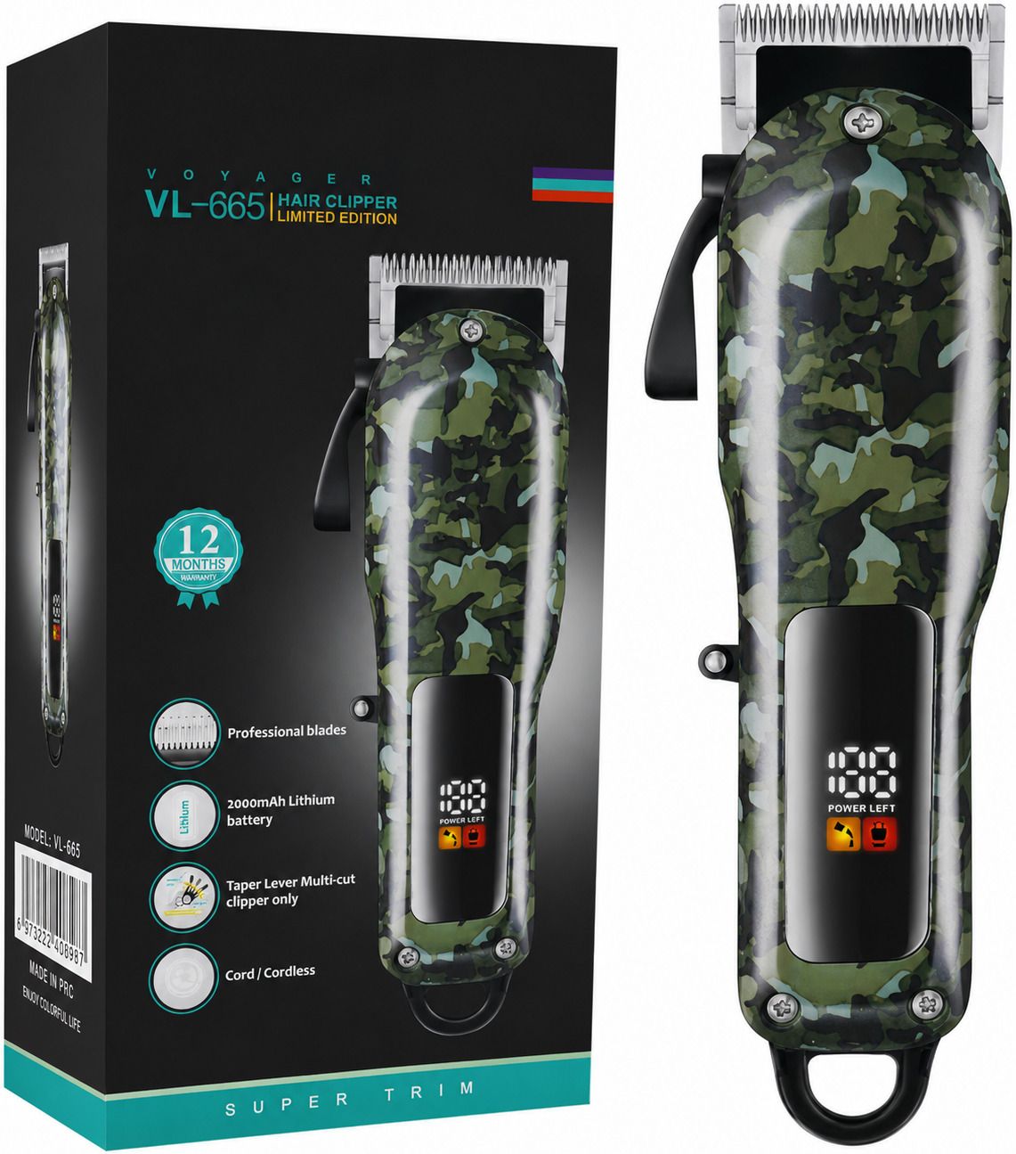 Zeno volt VL-665 Limited Edition Trimmer 180 min Runtime 8Length Settings Shaver For Men, Women-image-47