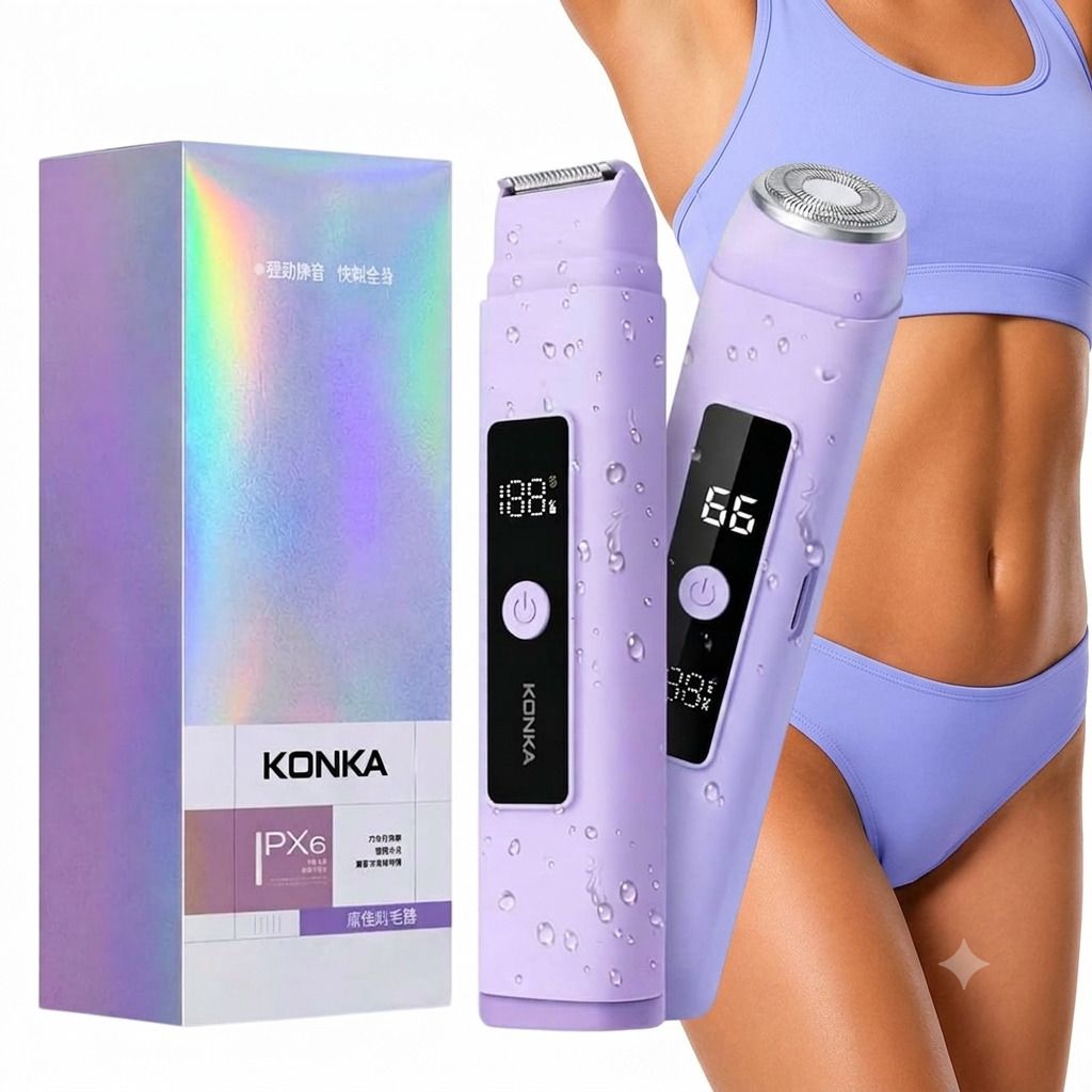 konka 2 in 1 Multipurpose Hair Remover for Women&men private parts Fully Waterproof Grooming Kit 45 min Runtime 0 Length Settings-image-25