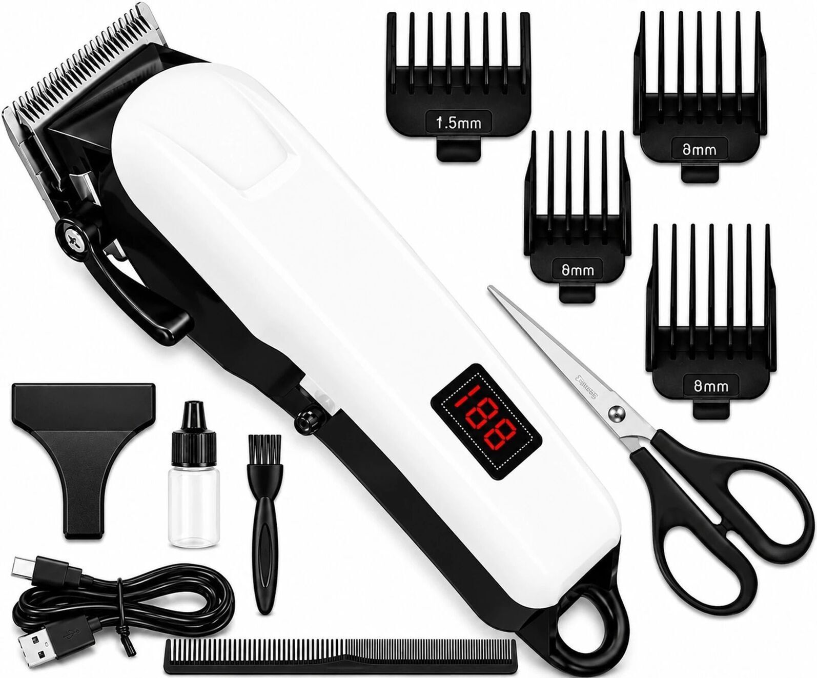 Shifozaa Electric Professional Hair & Beard Trimmer Razor With LED Display_809TRIM_193 Trimmer 240 min Runtime 4 Length Settings-image-48