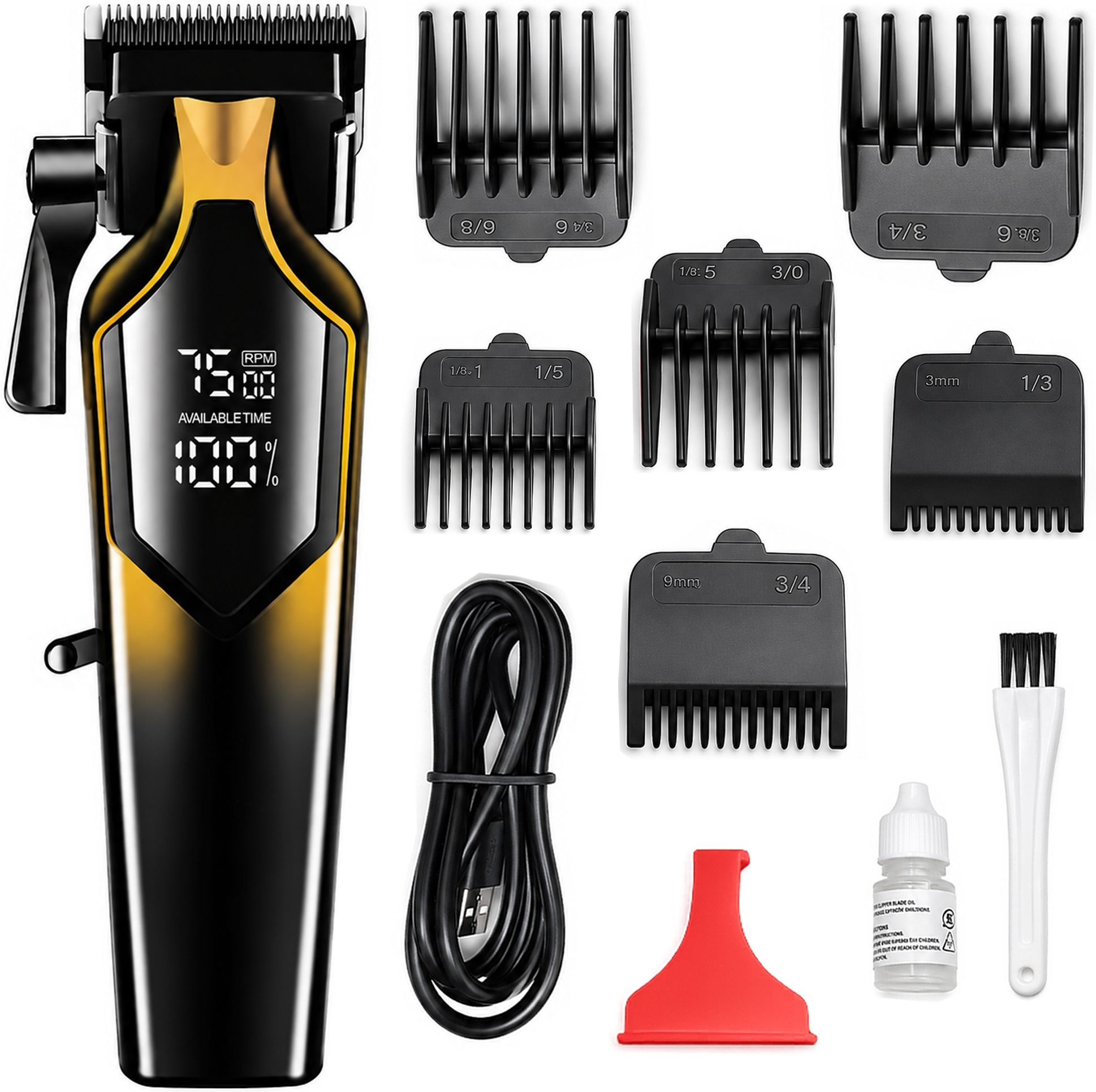 Butterrfly one Professional Cordless Hair Clipper Trimmer for Men with LCD Display Grooming Kit 200 min Runtime 7 Length Settings-image-32