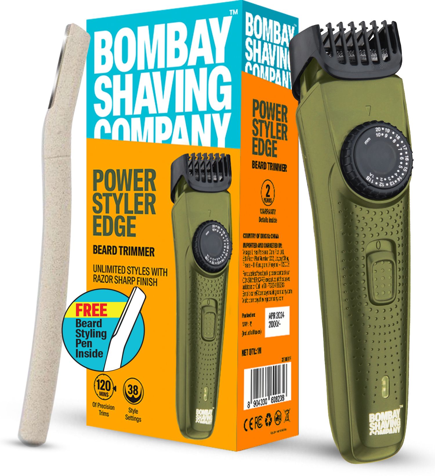 BOMBAY SHAVING COMPANY Flash Charging Men Beard Trimmer with Styling Pen Trimmer 120 minRuntime 38 Length Settings-picture-14