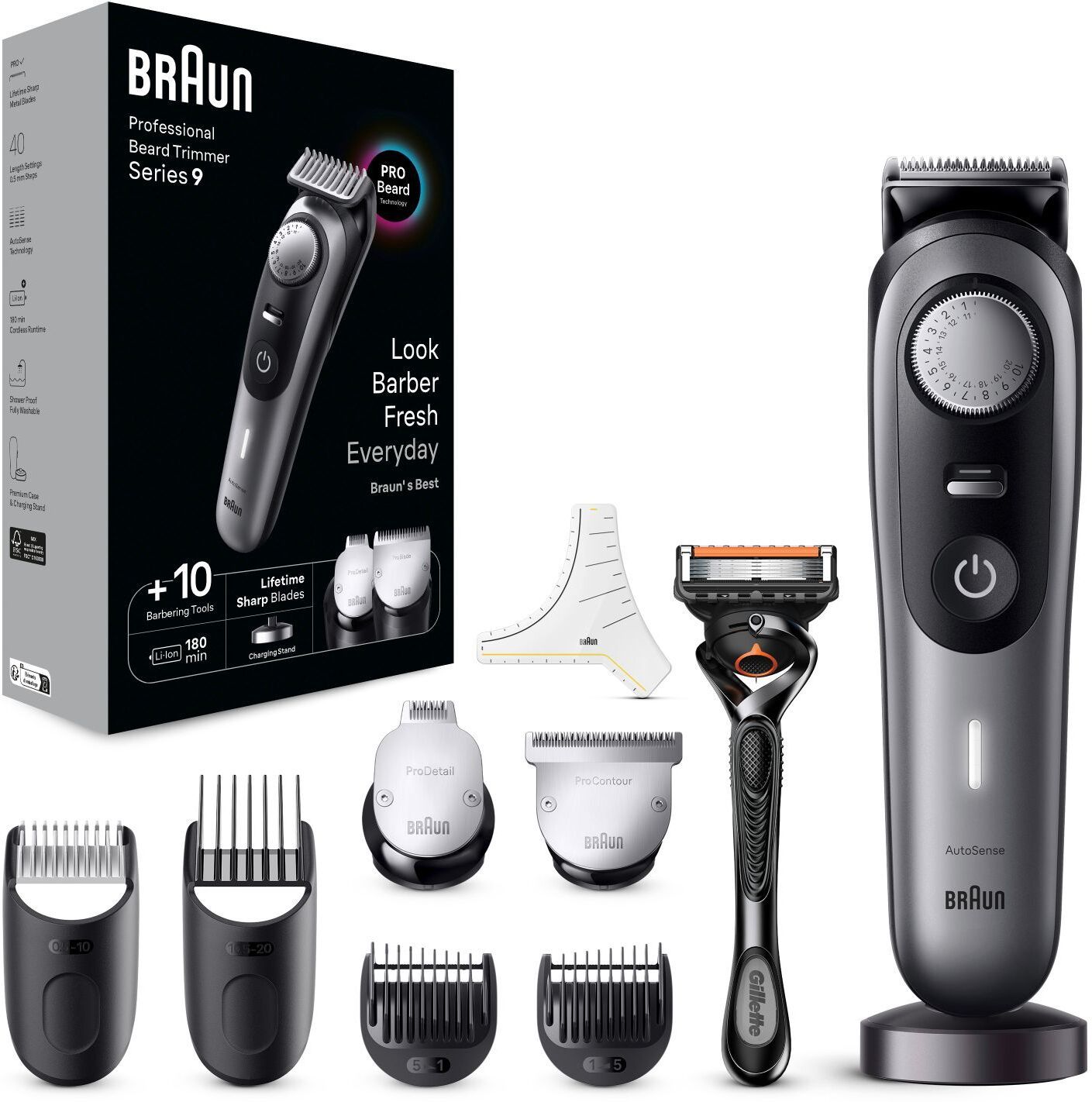 Braun All in One Trimmer for Men BT9420 From Gillette, Lifetime Sharp Metal Blades Trimmer 180 min Runtime 40 Length Settings-image-18