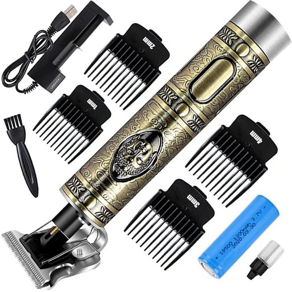 Fanqew 120 Min runtime Men Professional Hair Clipper with Adjustable T-Blade Clipper Grooming Kit 120 min Runtime 4 Length Settings