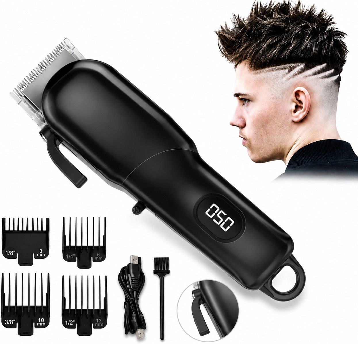 Zeno volt Men's Professional Hair Cutting Machine | Cordless Trimmer with Guide Combs Trimmer 240 min Runtime 5 Length Settings-picture-12