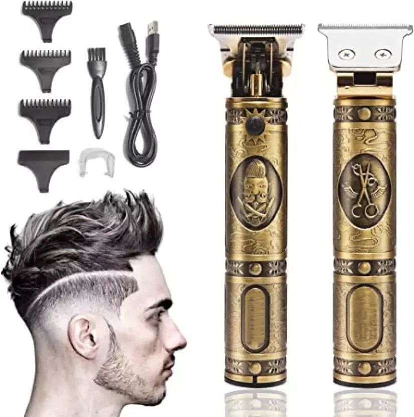 UZAN Professional Golden t99 Trimmer Haircut Grooming Kit Metal Body Rechargeable 28Shaver For Men, Women