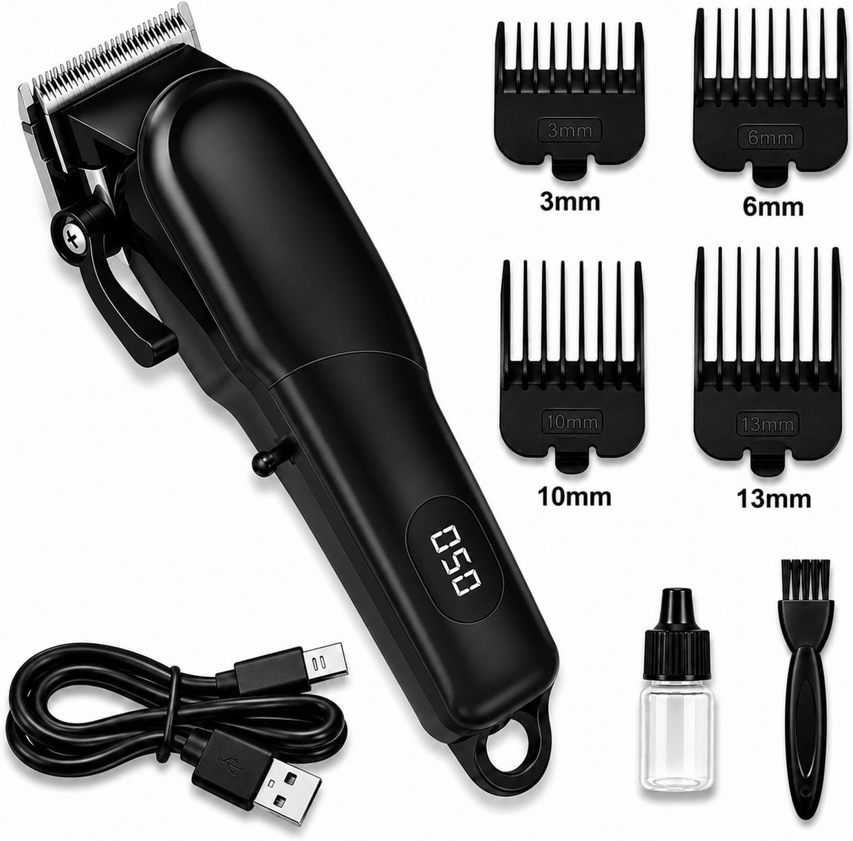 Zeno volt Hair Clipper with LED Battery Display | Low Noise Rechargeable Beard Trimmer Trimmer 120 min Runtime 5 Length Settings-image-37