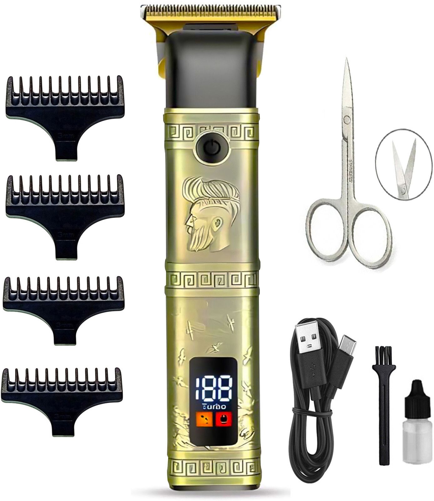 Retail Infinity Digital Display Heavy Duty Cordless Beard & Hair Trimmer 60 min Runtime 5 Length Settings-image-28