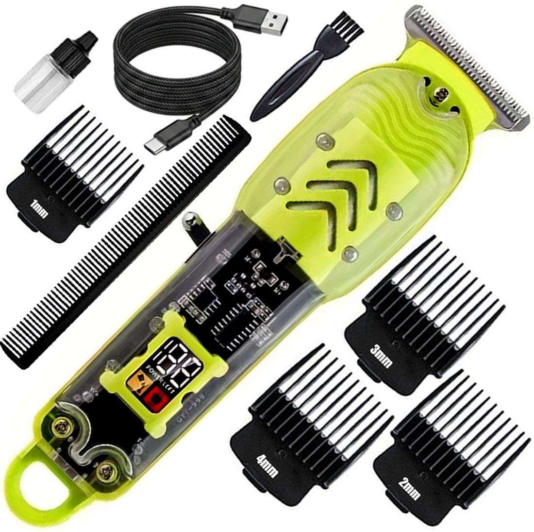 QGS Men’s B1 Rechargeable Hair Clipper Powerful Beard Moustache Hair Cutting Trimmer Grooming Kit 180 min Runtime 5 Length Settings-image-39