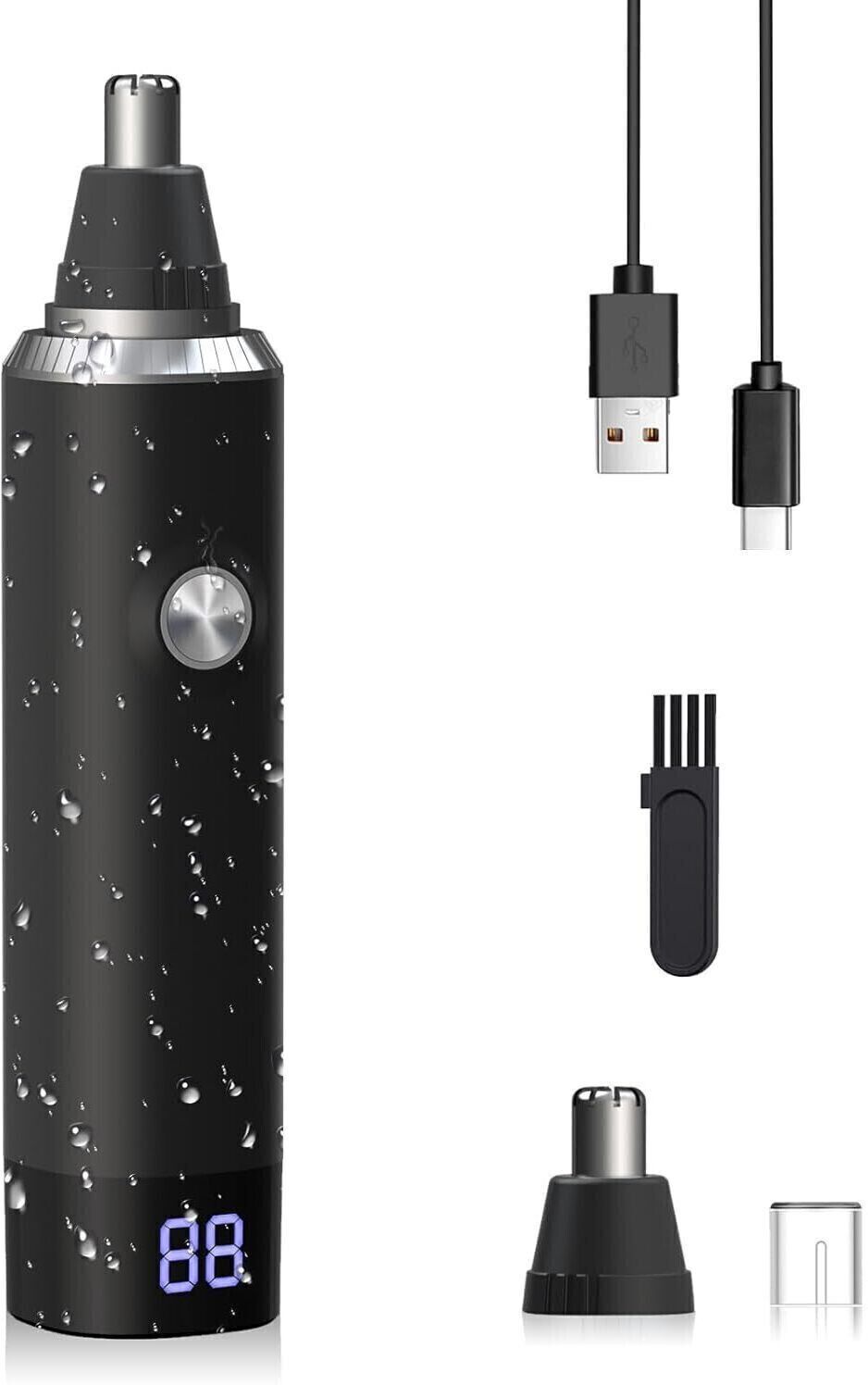 Painless Ear and nose Led display Usb Trimmer 45 min Runtime 1 Length Settings-image-45
