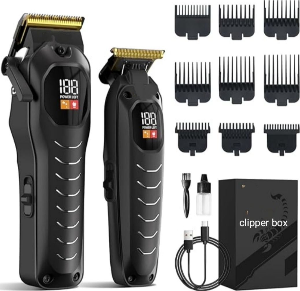 Awes Trimmer and clipper comb led display rechargeable for mans Trimmer 120 min Runtime 9 Length Settings-image-32