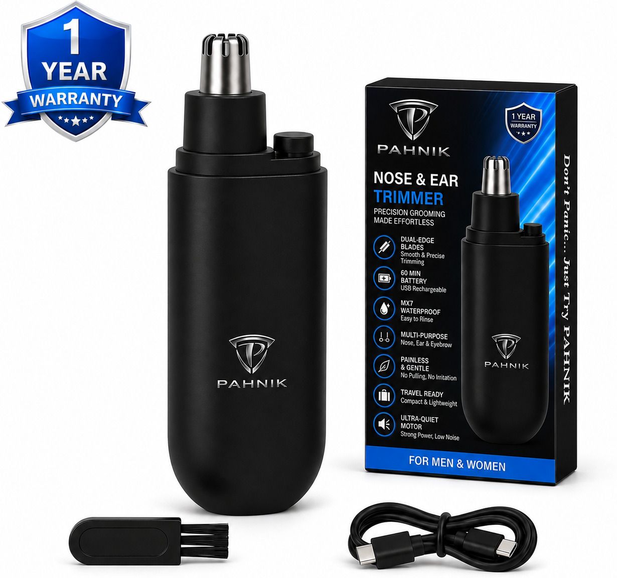 PAHNIK Nose Hair Remover For Men & Women Fully Waterproof Grooming Kit 90 min Runtime 0 Length Settings-image-27