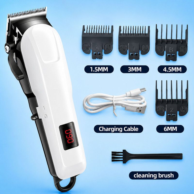 ZYRIAN LED Battery Display Shows Power Status for Worry-free Cordless Trimming Sessions Fully Waterproof Trimmer 135 min Runtime 5 Length Settings-image-13