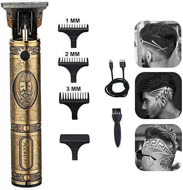 UZAN Maxtop t99 Professional Golden Metal Body Trimmer kit K127 Fully Waterproof Grooming Kit 90 minRuntime 4 Length Settings
