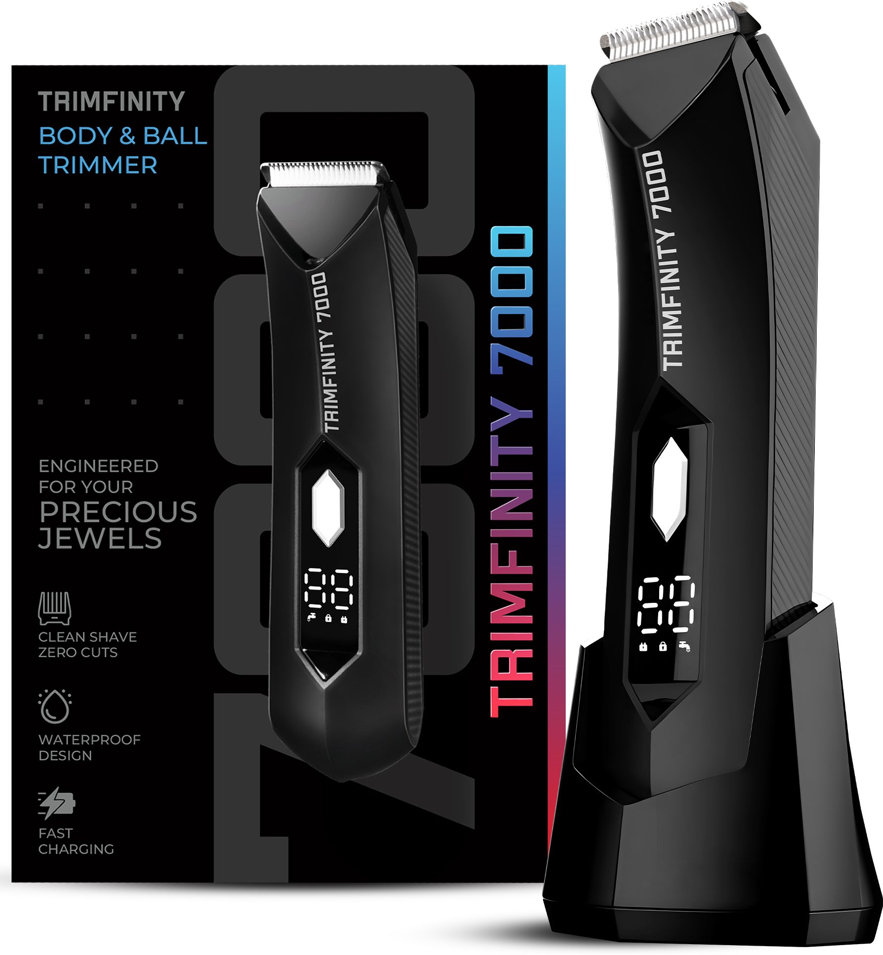 urbangabru Trimfinity 7000 Body Hair Trimmer Men, Wireless Fast Charging, 1-Year Warranty Fully Waterproof Body Groomer 90 minRuntime 4 Length Settings