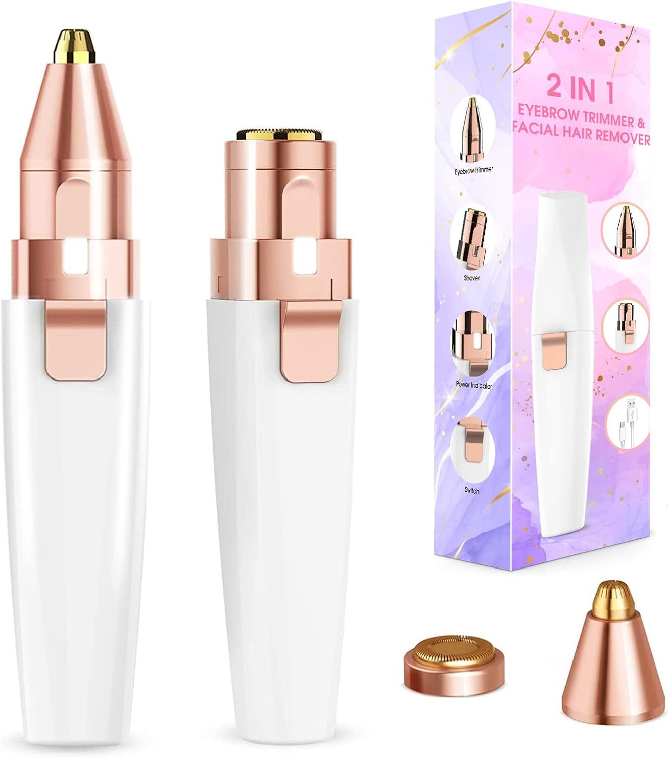 ZEREVITHA Electronic Facial Hair Remover Shaver Cordless Epilator