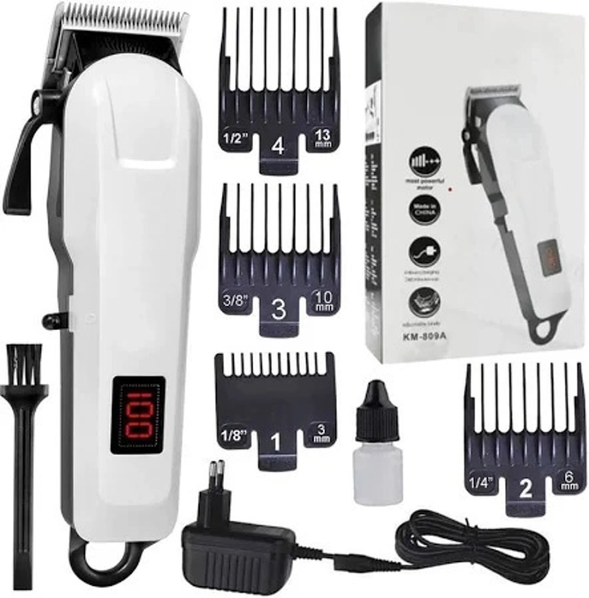 Zeno volt Rechargeable Barber Hair Clipper with Long Runtime Battery Trimmer 240 min Runtime 5 Length Settings-image-44