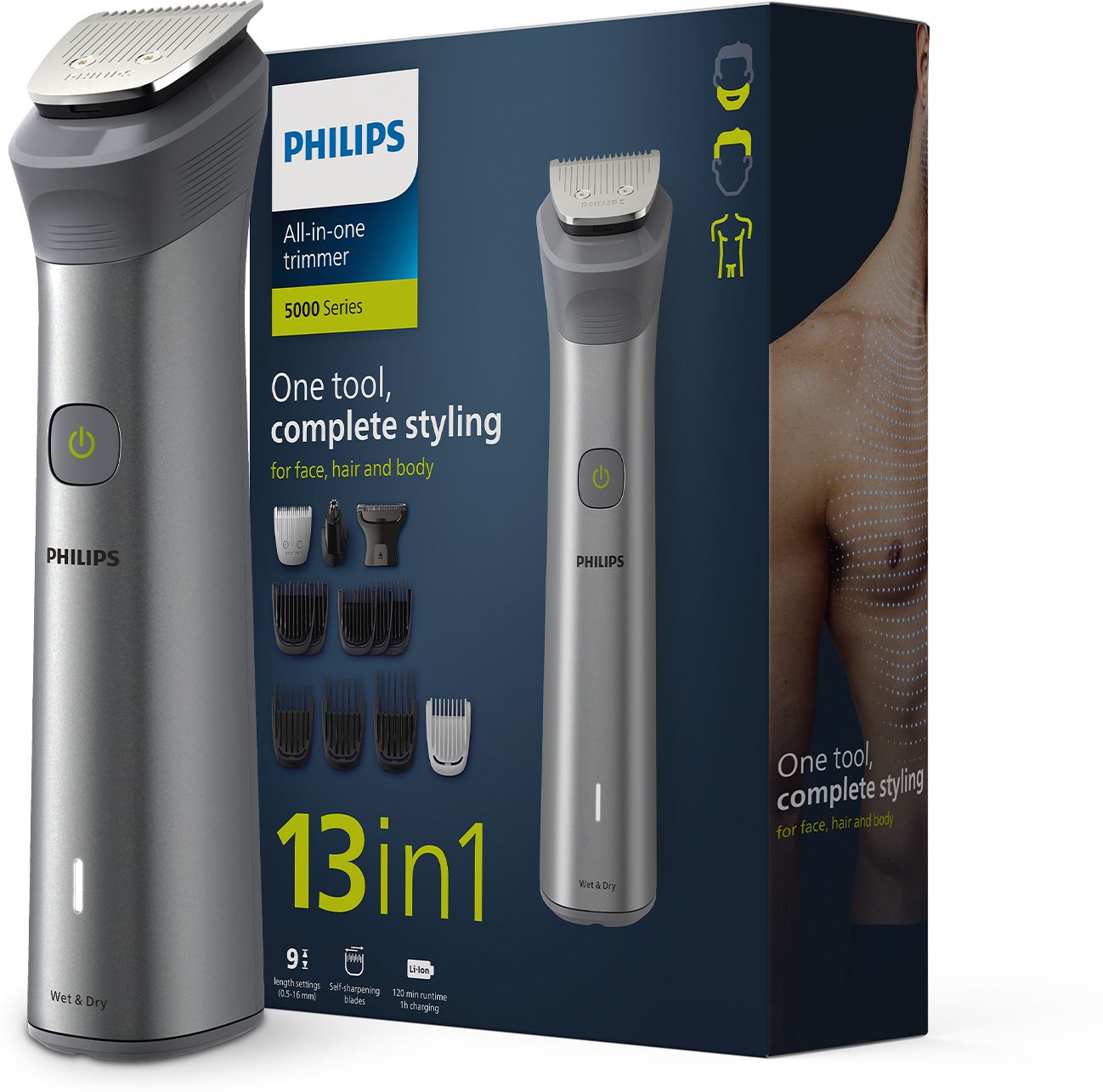 PHILIPS MG5930/65 Trimmer 120 min Runtime 11 Length Settings