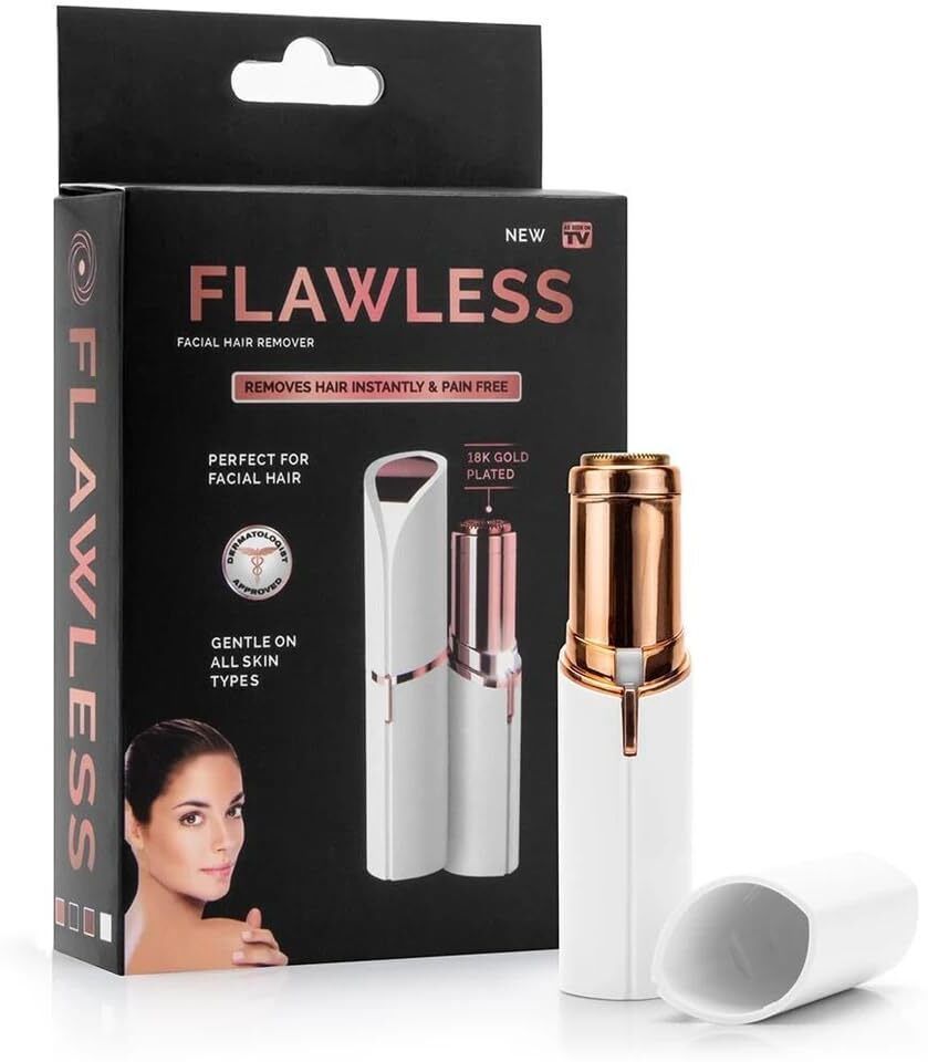 Flawless Facial Hair Remover, Rechargeable Trimmer for Upper Lip, Chin, Eyebrows, Men & Women-image-43