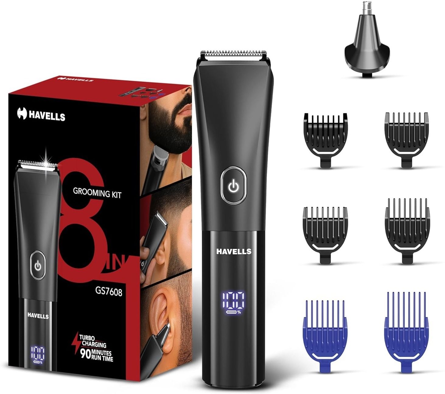 HAVELLS GS7608 Fully Waterproof Grooming Kit 90 min Runtime 6 Length Settings-picture-12