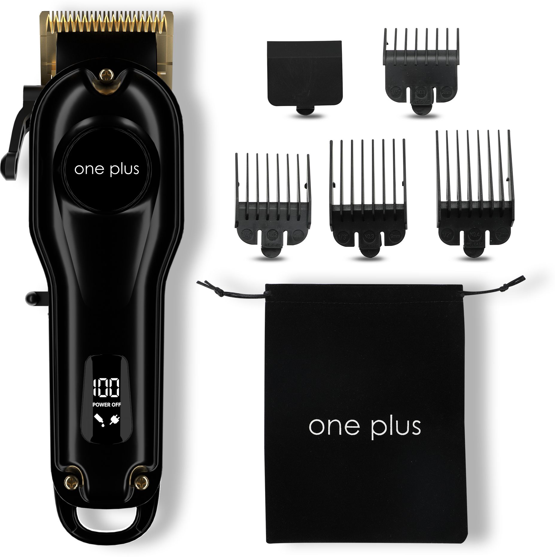 One Plus OP 19 Cordless Professional Hair Clipper Dual LED Titanium coated blade Trimmer 150 minRuntime 12 Length Settings-image-16