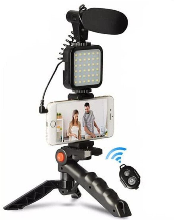 ETH UTILITY STORE Video Making Kit with Tripod, LED Light & Mic for Smartphone Recording Monopod Kit, Tripod Kit-image-43