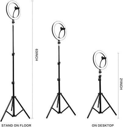 MOTOFLY Big Led Ring Light 10" With 7 Feet Tripod Stand For Reels, Photoshoot, You tube Monopod Kit, Tripod Kit, Tripod Bracket