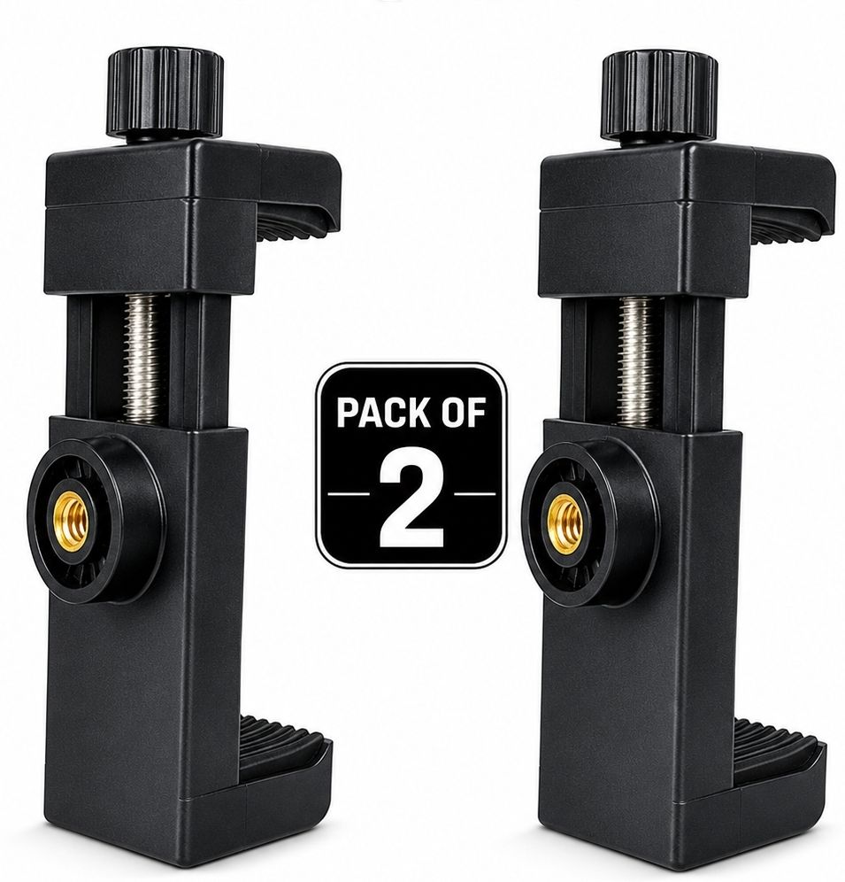 HOJI Universal 2 Pis Mobile Holder Clip for Tripod Stand Secure Grip Mobile Holder Monopod, Tripod, Monopod Kit, Tripod Clamp-image-42