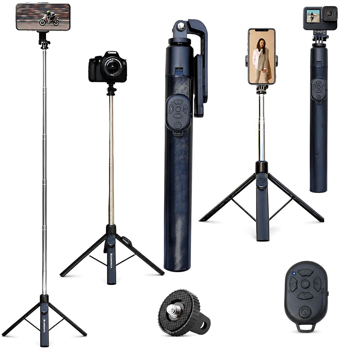 Wanzhow Extra Long 170CM for Photography & Reels Foldable with Bluetooth Remote Single Gimbal for Mobile-picture-31