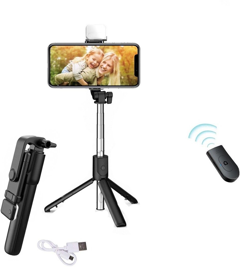 CHG Best sale R1s Wireless Selfie Stick Stand Remote Flash Light All SmartZ21 Tripod Ball Head-image-6