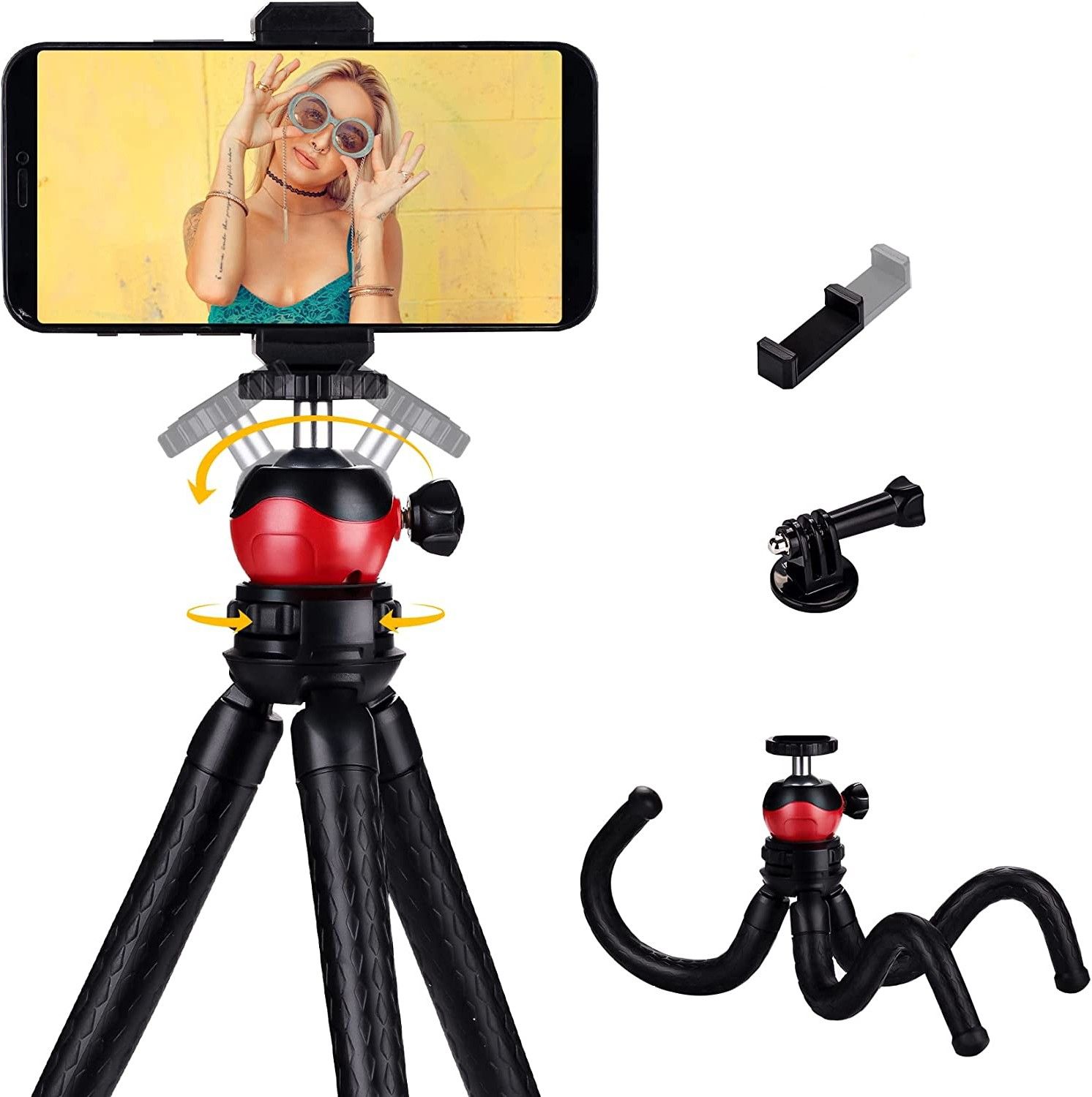 Pecan Mobile & Camera Holder & Camera Stand with Bluetooth Selfie Remote & Collar Mic Monopod, Monopod Kit, Tripod, Tripod Kit, Tripod Clamp-image-14