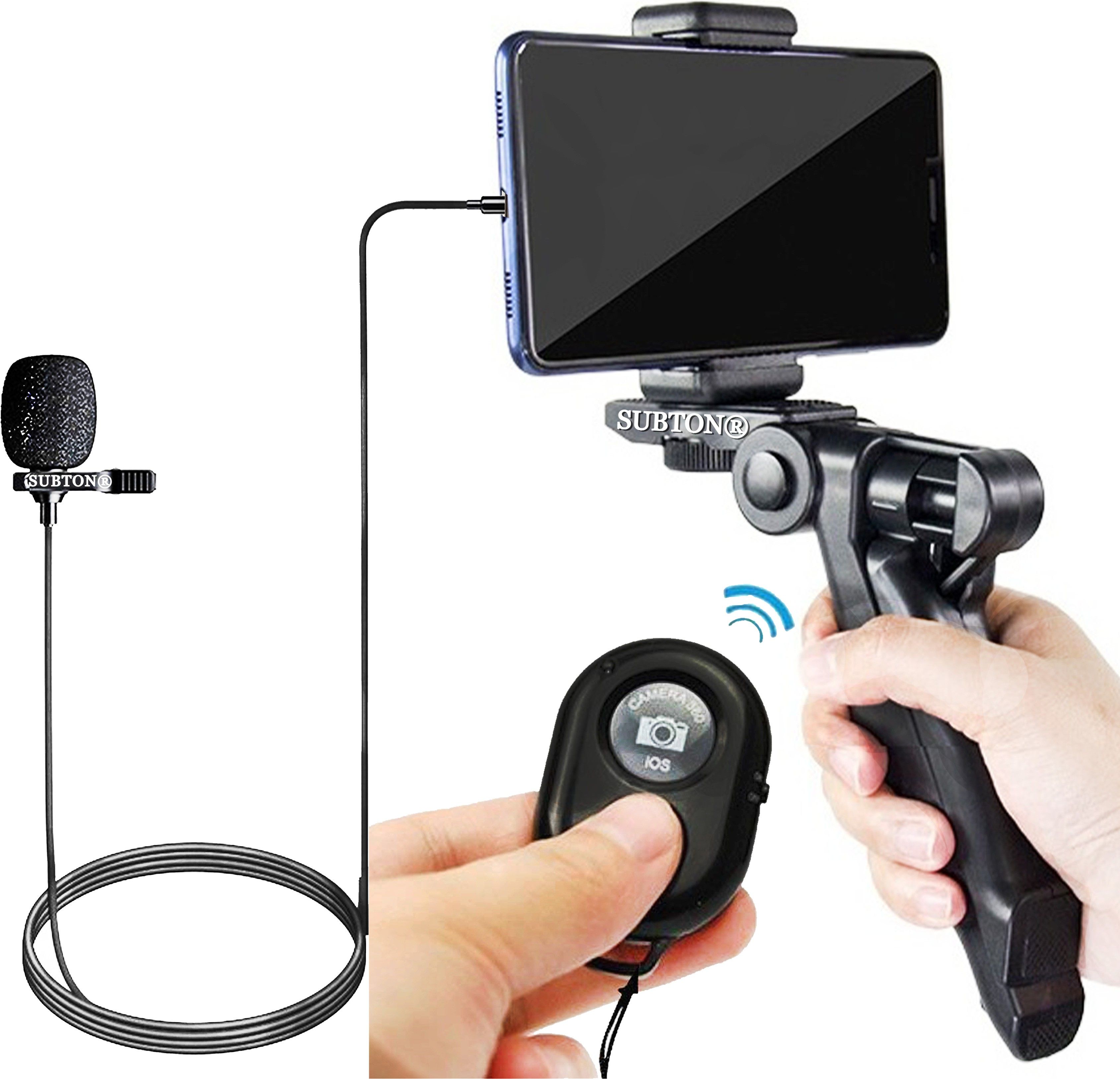 subton Photography Mobile Holder Tripod Camera Stand with Bluetooth Selfie Remote Camera Shutter & 3.5mm Jack Collar Mic (1.5 Meter)| for Vlogging, Video Shooting, YouTube etc Compatible with All Mobile Phones, Action GoPro DSLR Cameras Tripod, Tripod Bracket, Tripod Clamp, Tripod Kit-image-38
