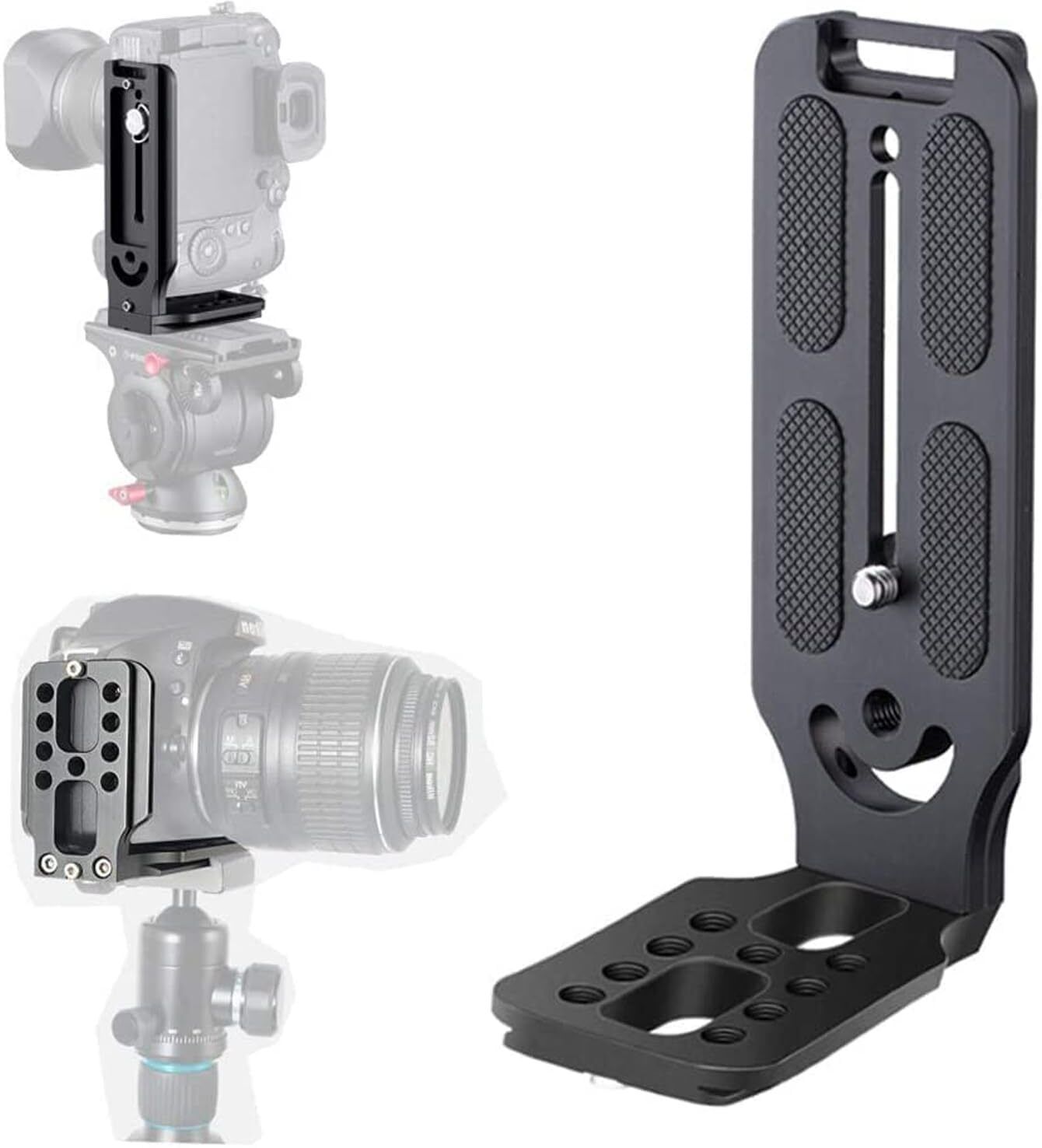 GiftMax L-Bracket Camera Stabilizer Dual Horizontal and Vertical Plate Tripod Ball Head-image-16