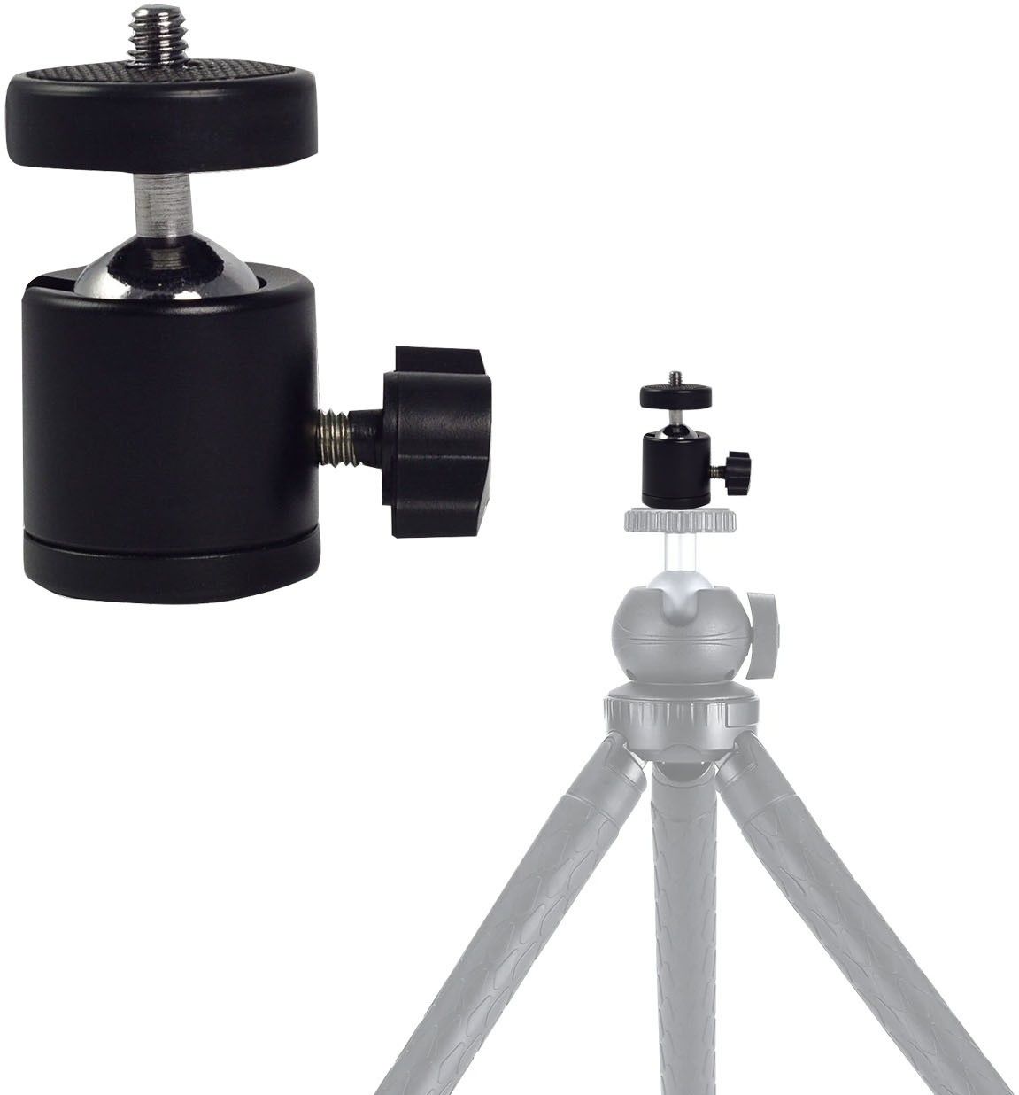 Wanzhow Ball Head Mount 1/4" Screw for Tripod Stand 360 Degree Rotating Tripod Ball Head-image-15
