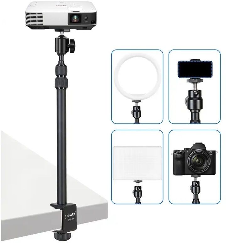 FKU Jmary MT49 Projecter Stand Tabletop C Clamp Desk Mount Table Stand Tripod Ball Head-image-37