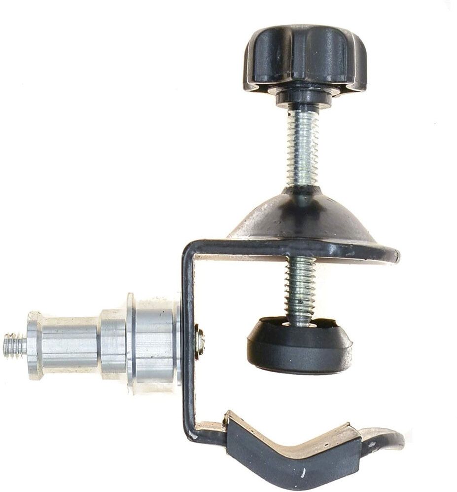 GiftMax Heavy-Duty C Clamp with 1/4"- 15mm Metal Screw Lighting Spigot Grip – 5/8" Baby Tripod Ball Head