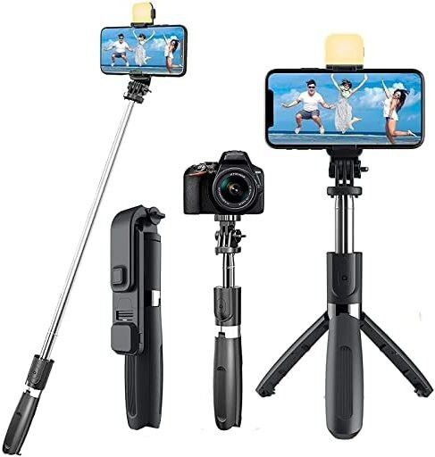 CHG Best sale R1s Wireless Selfie Stick Stand Remote Flash Light All SmartZ6 Tripod Ball Head-image-7