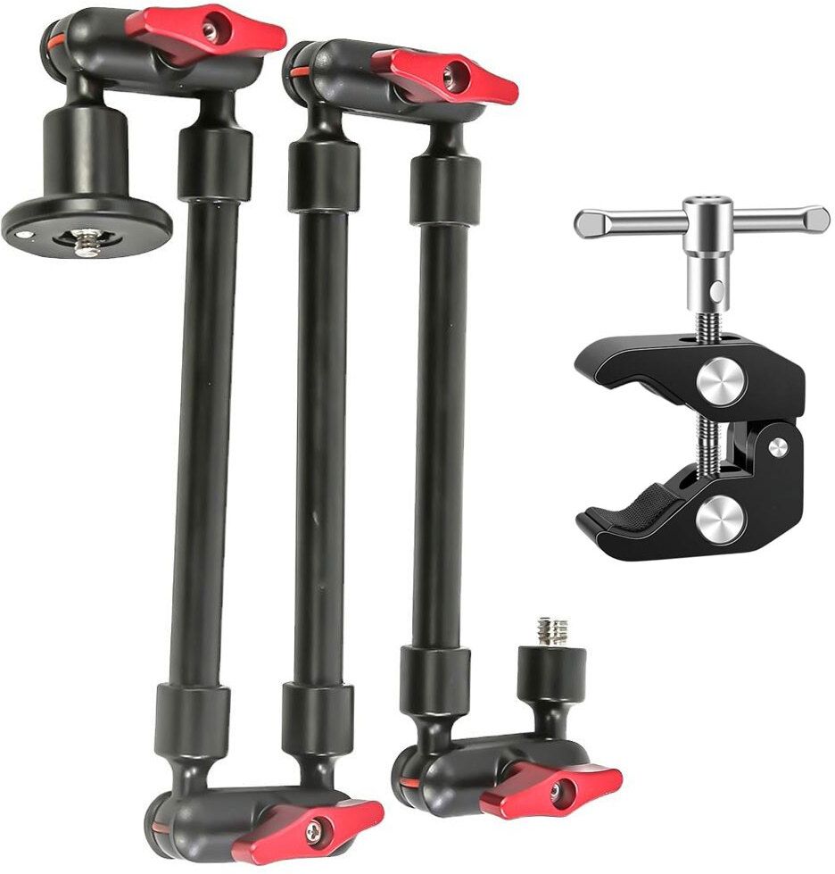 GiftMax Magic Articulating Adjustable Arm with 1/4"& 3/8” Tripod Screw for DSLR Camera Tripod Ball Head-image-23