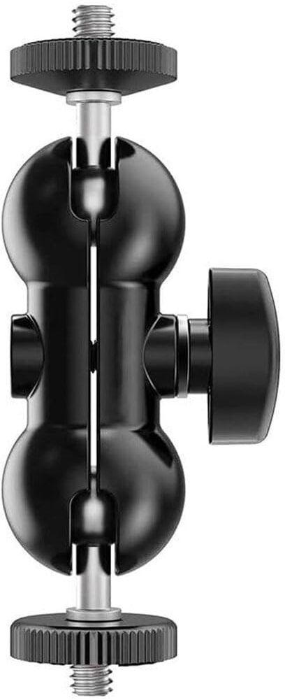 LKMO Metal Adjustable Cool Ball Head Multi-Function Arm Mount 1/4" Screw Lightweight Dual Ball Head Rotating Flash Bracket-image-16