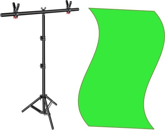 Vistook 6x9FT Light Green Decoration Curtain T-Shaped Stand Photo Studio Reflector-image-0