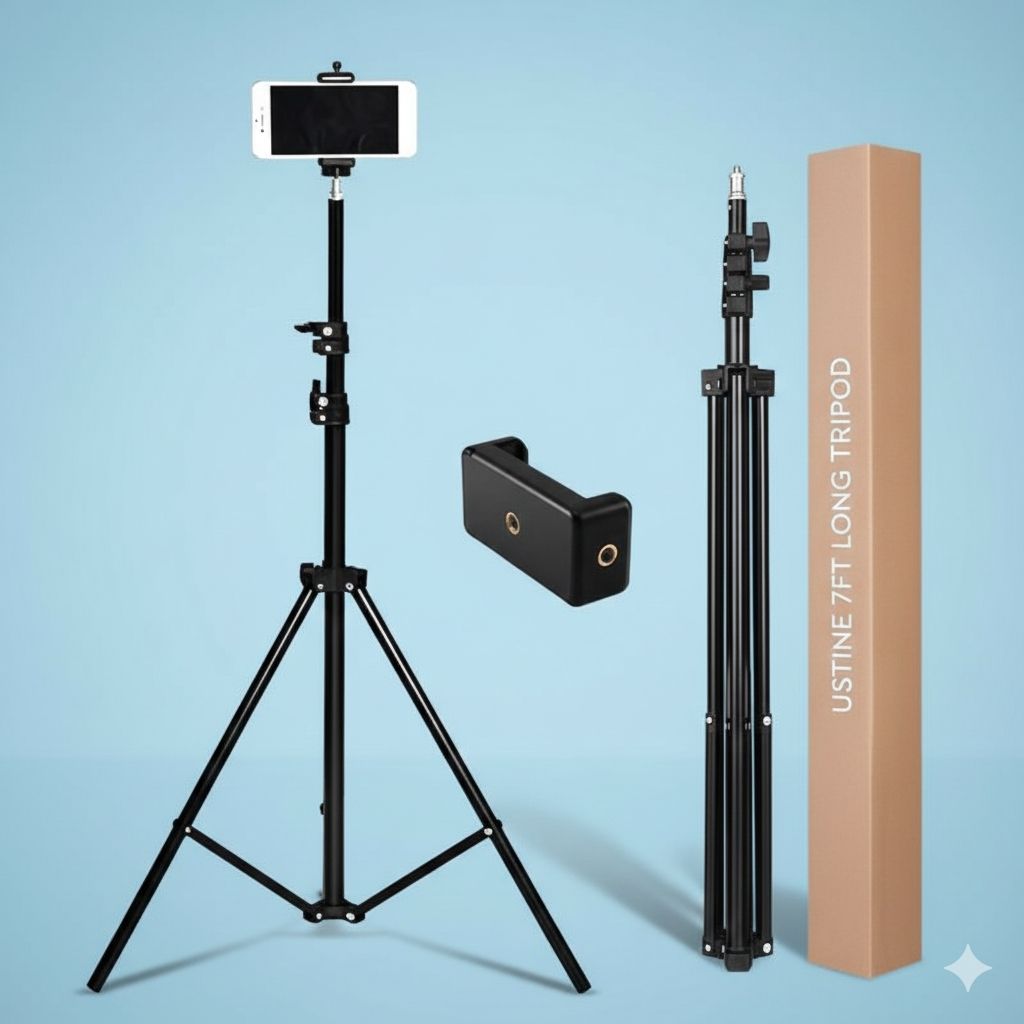 Azyro ANFI Lightweight & portable 7feet long tripod stand(supports up to 2500g) Tripod Kit, Tripod, Tripod Ball Head, Monopod Kit, Monopod-image-2