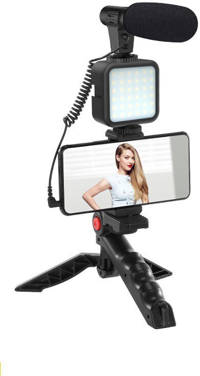 CHG iOS/Android Compatible Vlogging Kit Phone Video Kit Accessories Phone Mount 2 Axis Gimbal for Camera, Mobile image 1