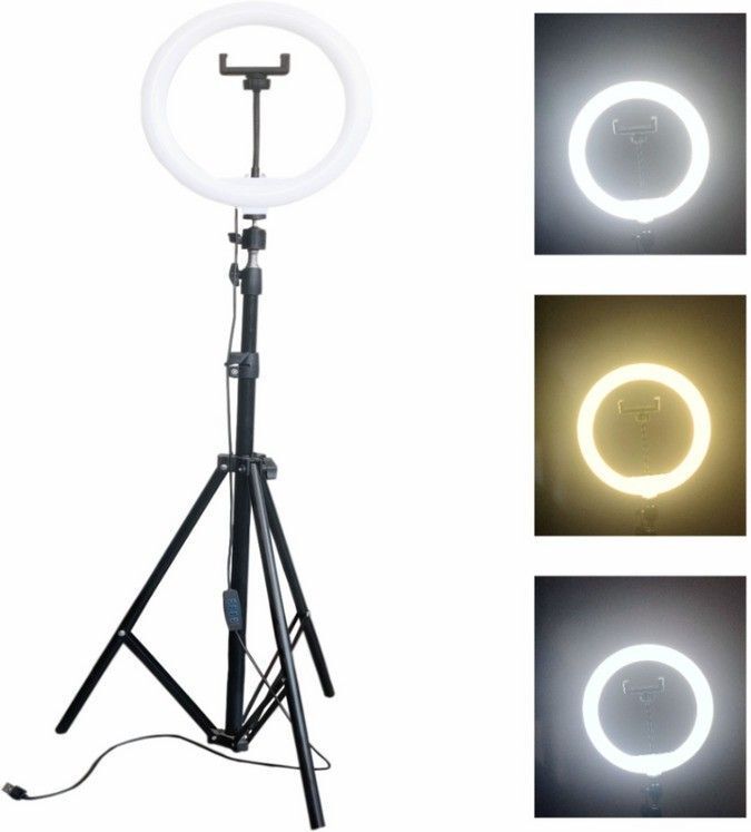 Meraki Wonder Fine quality Metal tripod stand with dimable ring light 10 brightness level Tripod Kit, Tripod-image-28