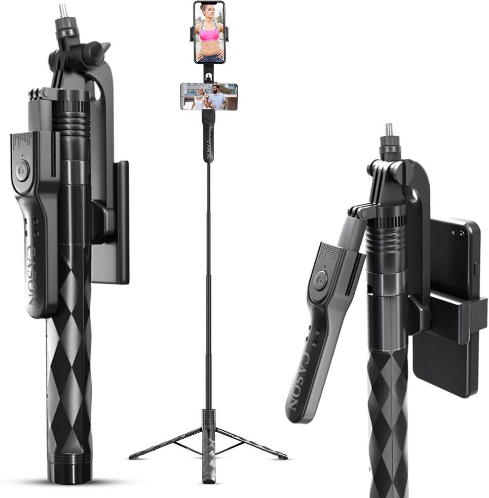 CASON 69 Inch Long Selfie Stick for iPhone & Mobile, Portable Tripod with Remote Tripod Kit, Tripod-image-47