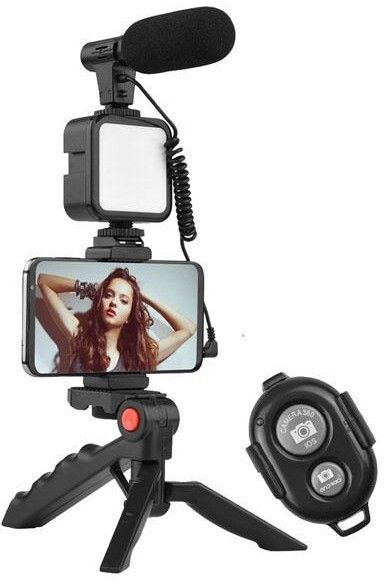 MADSWAS Portable Vlogging Kit Video Recording Equipment with Tripod Fill Light Mic M20 Tripod Kit, Monopod Kit-image-15