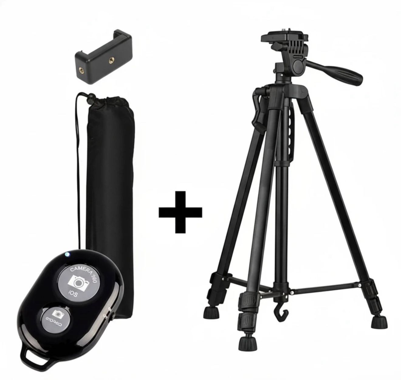 theprintingzone Portable Lightweight Aluminium Tripod with shutter button & Mobile Phone Holder Tripod Kit, Tripod-image-5