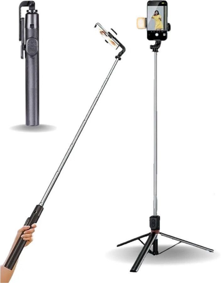 Pharaoh Bluetooth Tripod Stick 170cm with LED Light – Selfie & Recording Tripod, Monopod Kit, Tripod Kit-image-28